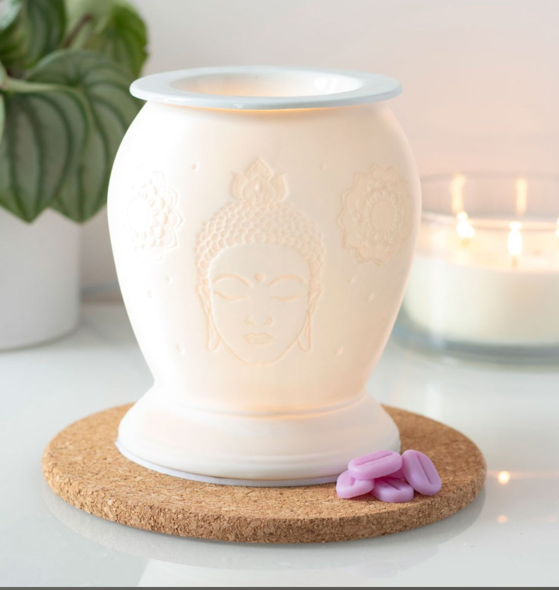 White ceramic Buddha electric burner